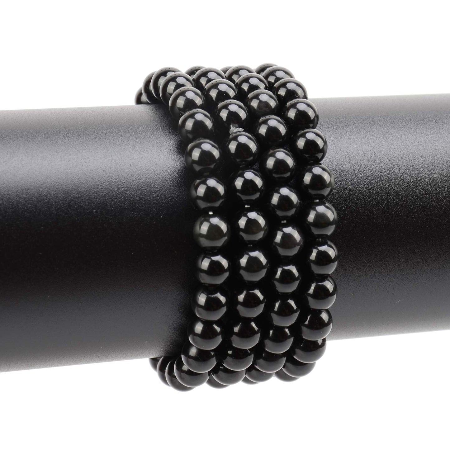 LPBeads 100PCS 8mm Black Onyx Beads Gemstone Round Loose Beads for Jewelry Making with Crystal Stretch Cord