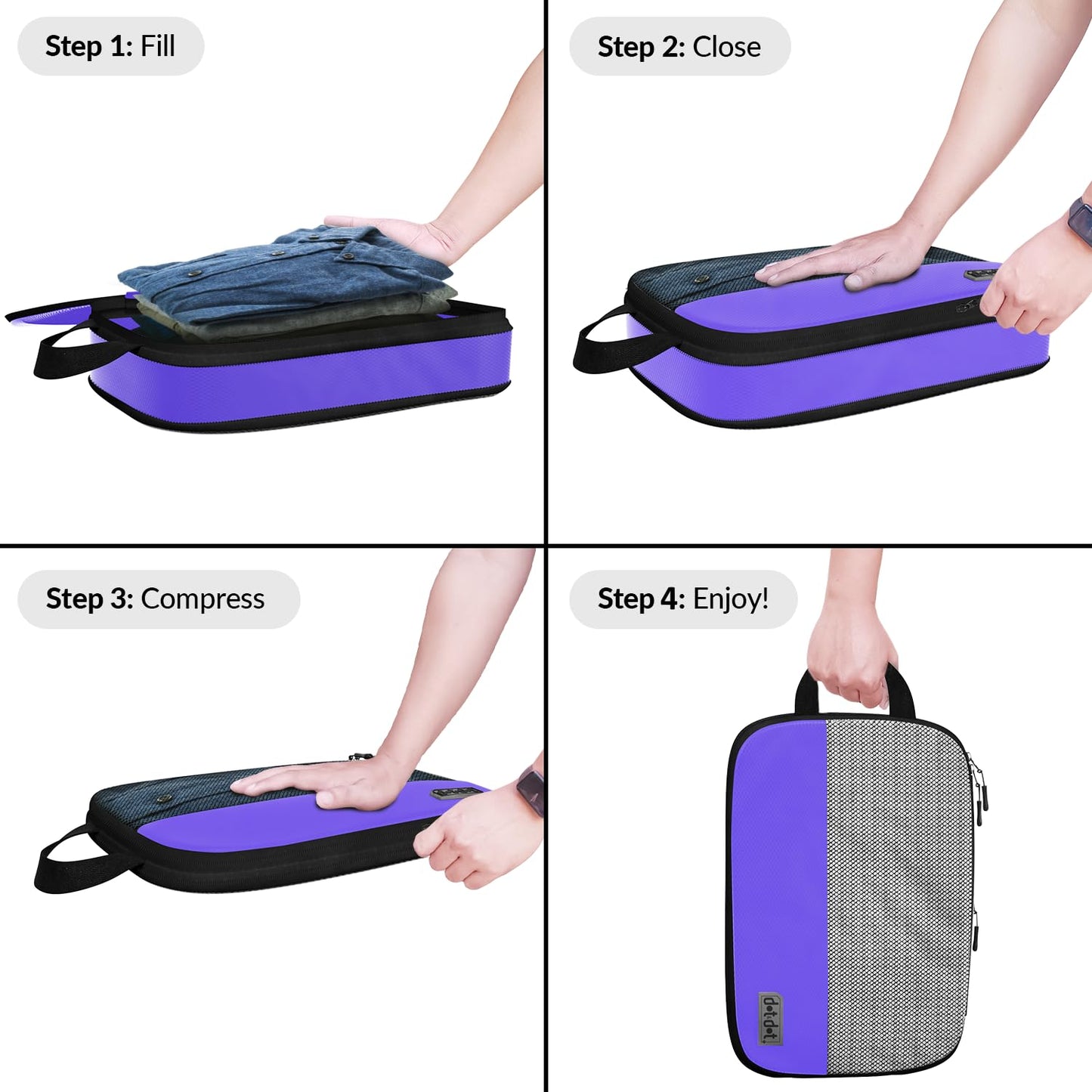 Large Packing Cubes for Travel - 5pc Packing Cubes for Suitcases - Lightweight Luggage Organizer Bags (Compression)
