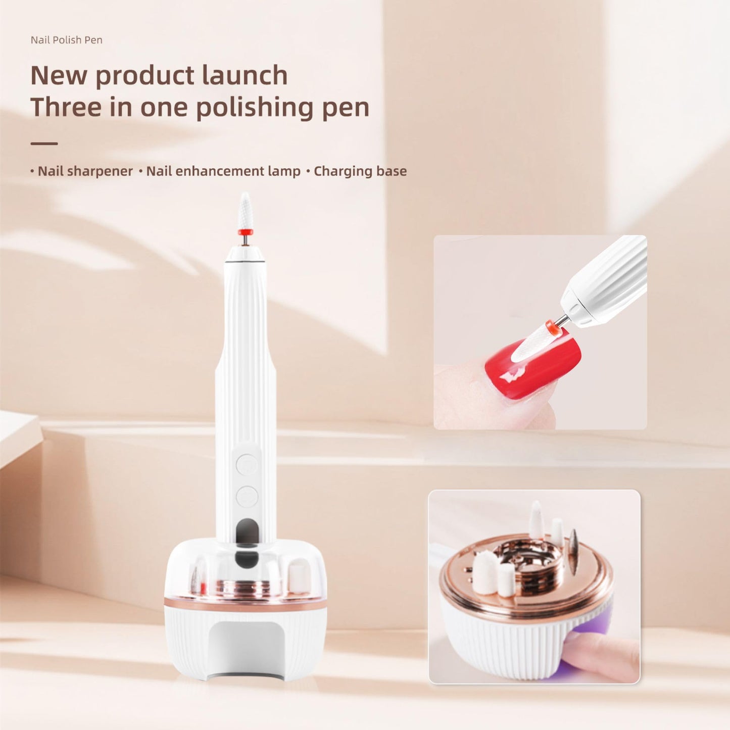 Suonee Electric Nail Drill File Professional - Cordless Nail Drill Filer Machine for Acrylic Nails Polishing, U V Lamp,Charging Base,5 Speed,Nail Grinder, Manicure Pedicure Kit for Salon Home
