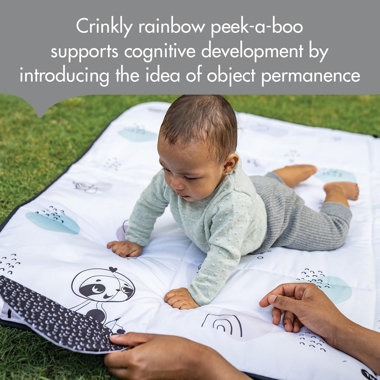 Tiny Love Black & White Décor Collection XL Outdoor Mat, Black & White