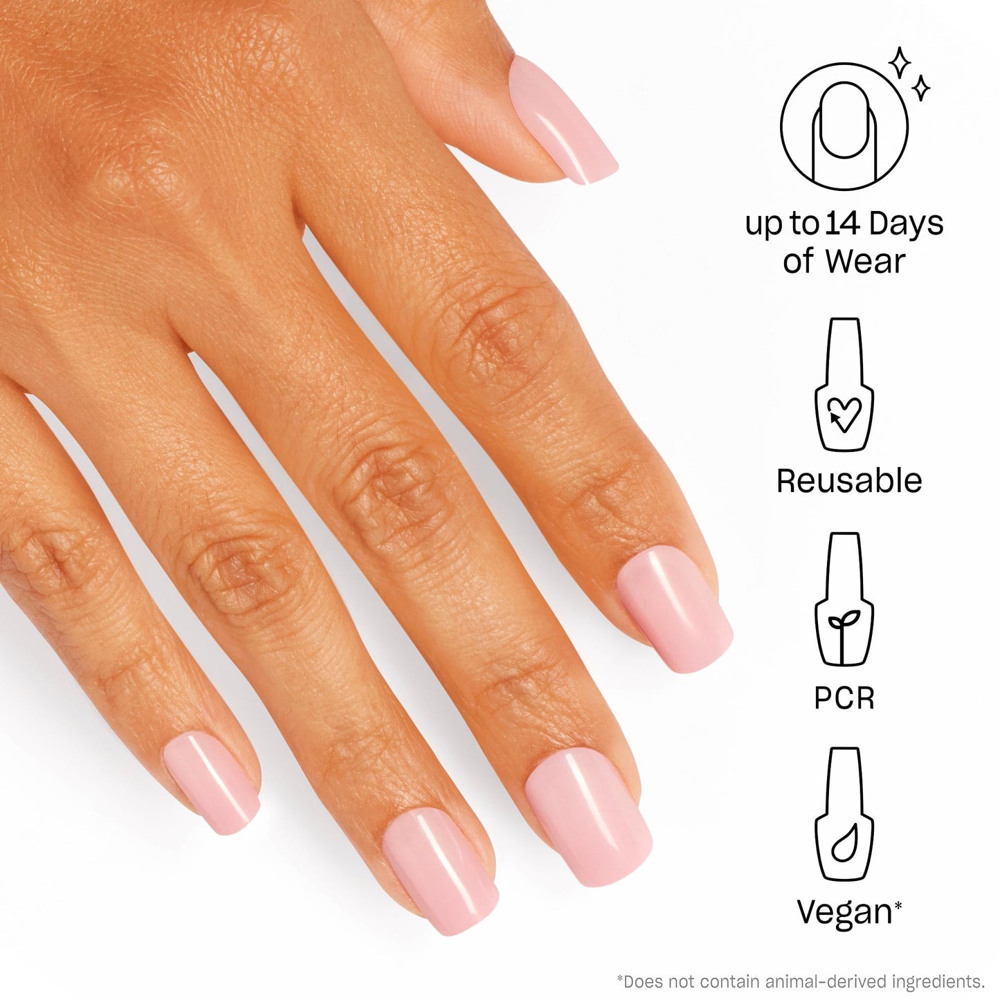 OPI On Point Baby Take a Vow | Short Squoval Nude Pastel Pink Press On Nails | With Nail Glue | Long Lasting, Reusable, Non-damaging