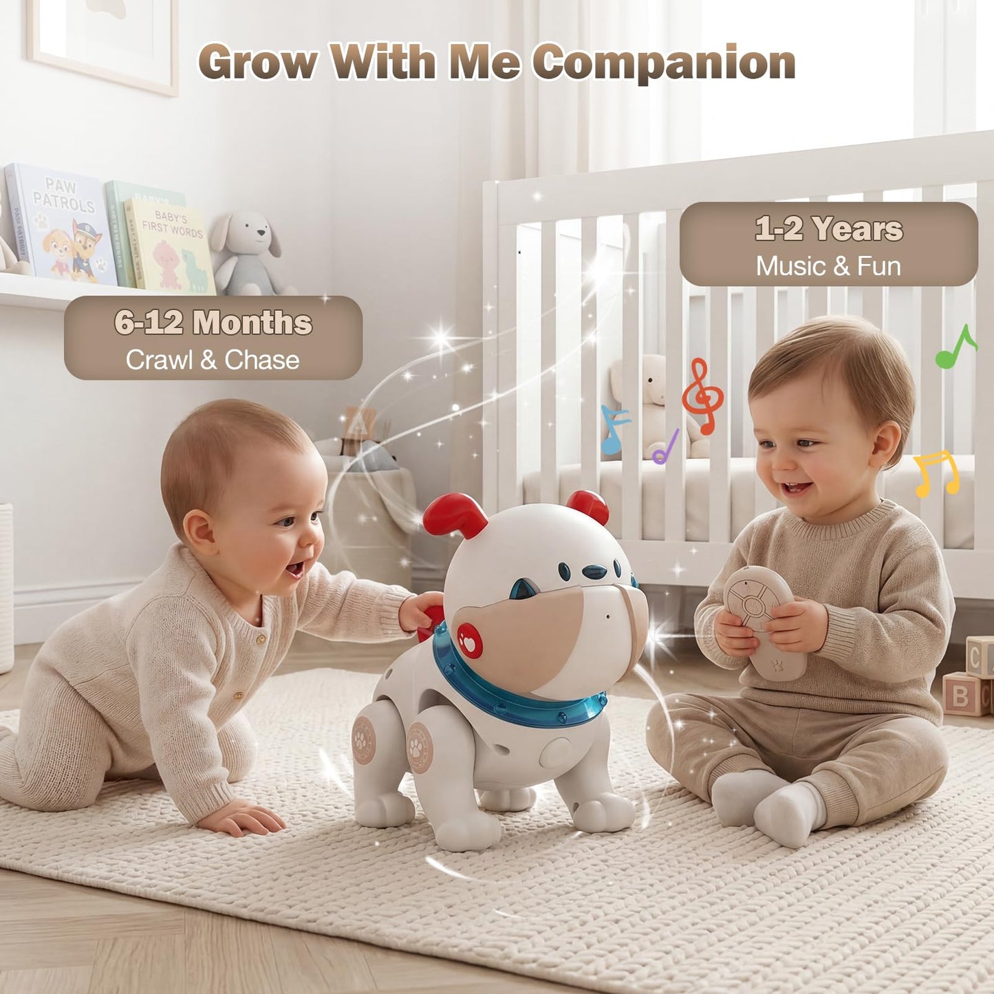 great dachong Baby Toys for 6-12 Months: Musical Crawling Dog Toy with Dancing, Recording & Lights, First Birthday Gift for Boys & Girls, Tummy Time Sensory Toy for Toddlers 1-3