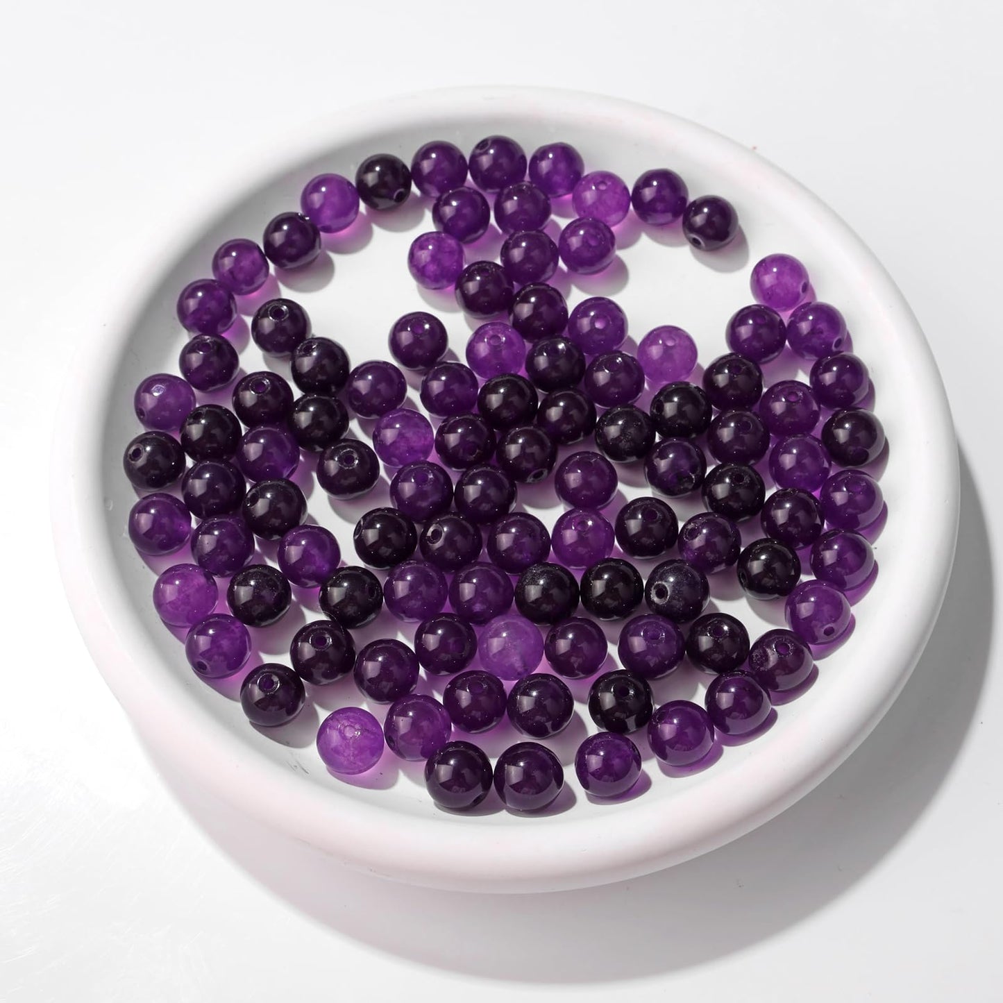 Raicegs 100pcs 8mm Amethyst Beads Natural Gemstone Beads Round Loose Beads for Jewelry Making DIY Bracelets Necklace