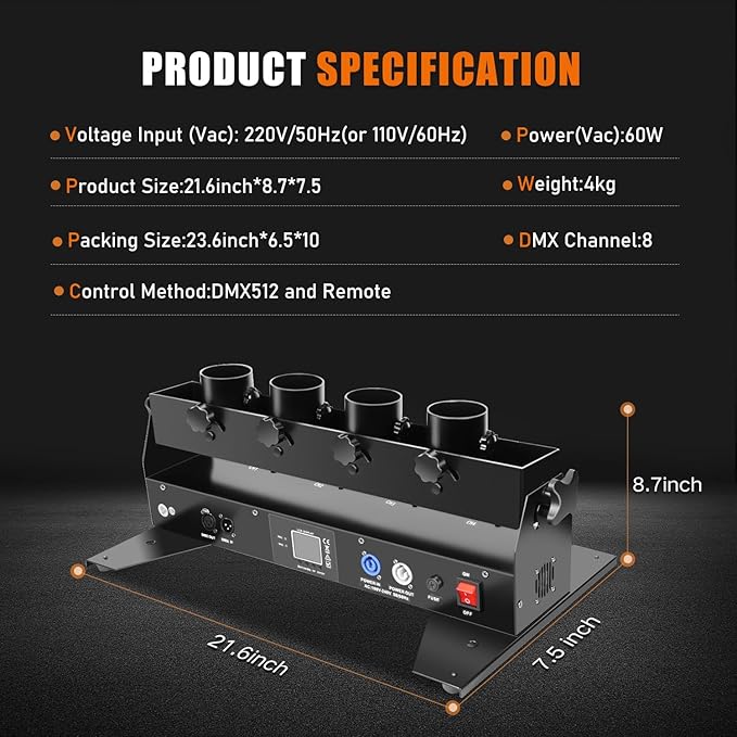Professional Confetti Launcher Cannon Machine, Confetti Blower Machine Confetti Cannon DMX/Remote Control for Weddding Disco Show Club Stage Party