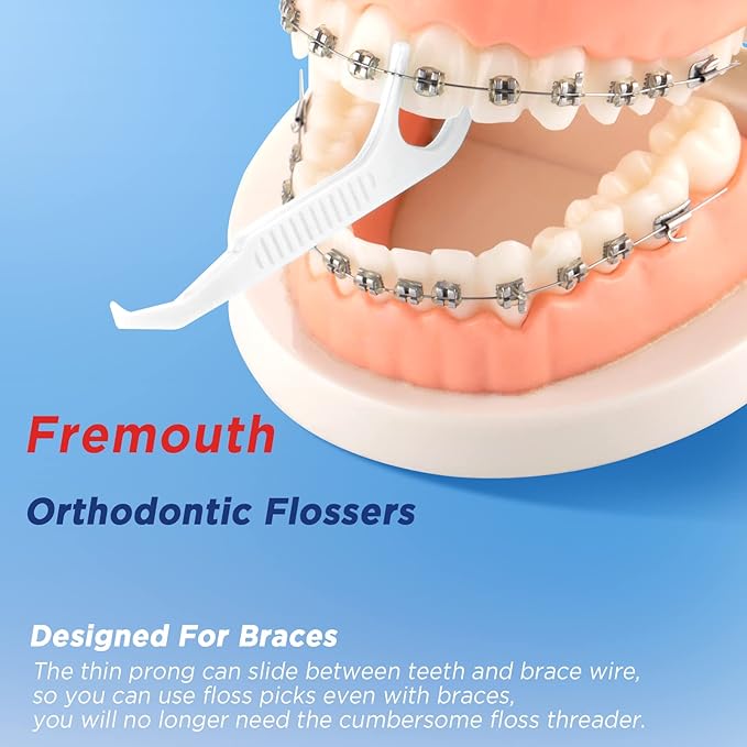 Individually Wrapped Orthodontic Flossers for Braces - Ortho Dental Floss Picks, 75 Count (Pack of 1)