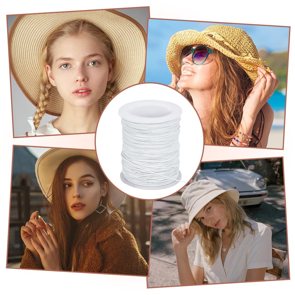 OLYCRAFT 50 Yards/45.7m White Wire Cotton Covered Cloth Covered Stem Floral Wire with Metal Wire Inside Cotton Covered Millinery Wire for Sewing Supplies DIY Making Accessories