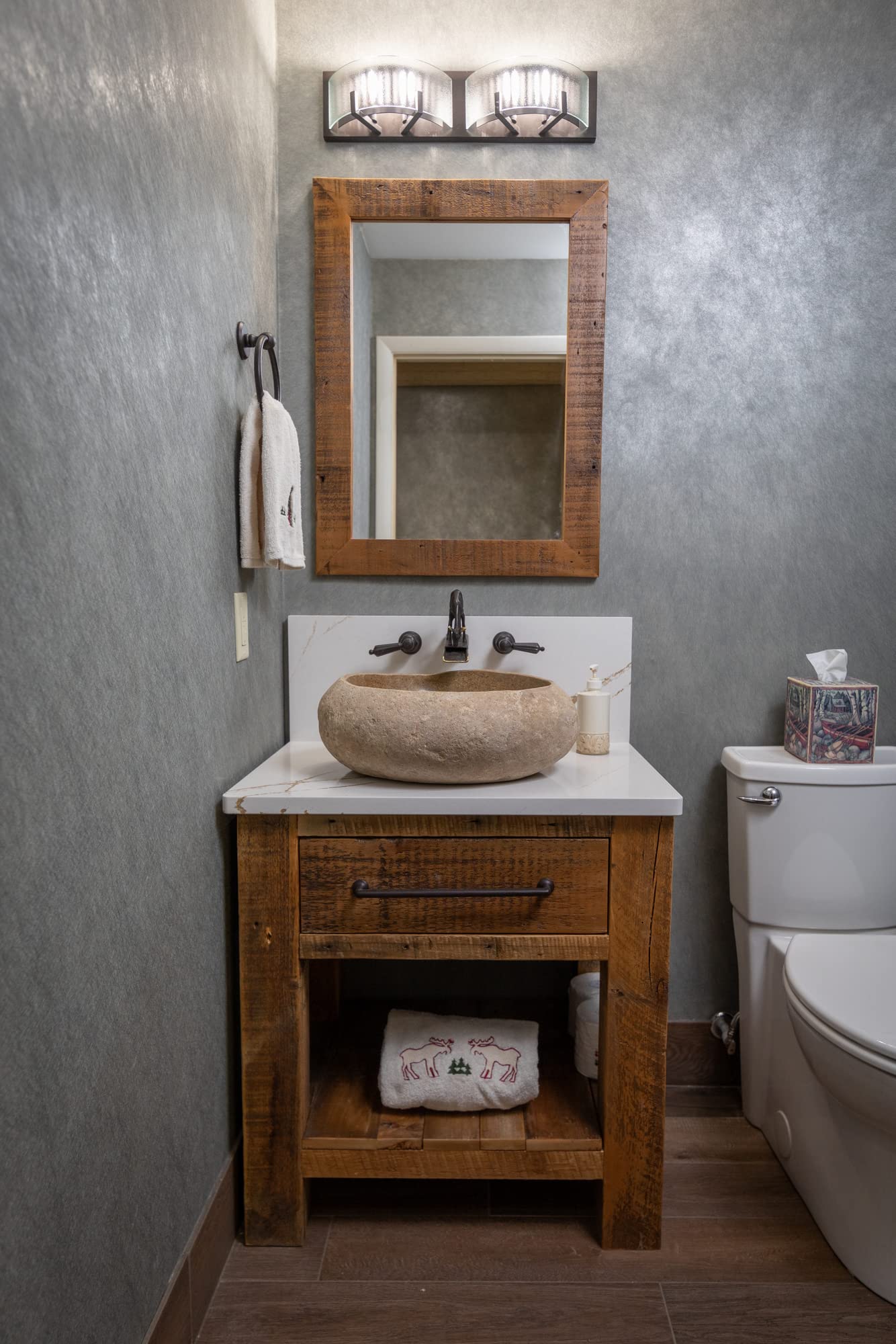 Eden Bath River Rock Boulder Variable Shaped Vessel Sink, Polished Stone Basin with Natural Exterior