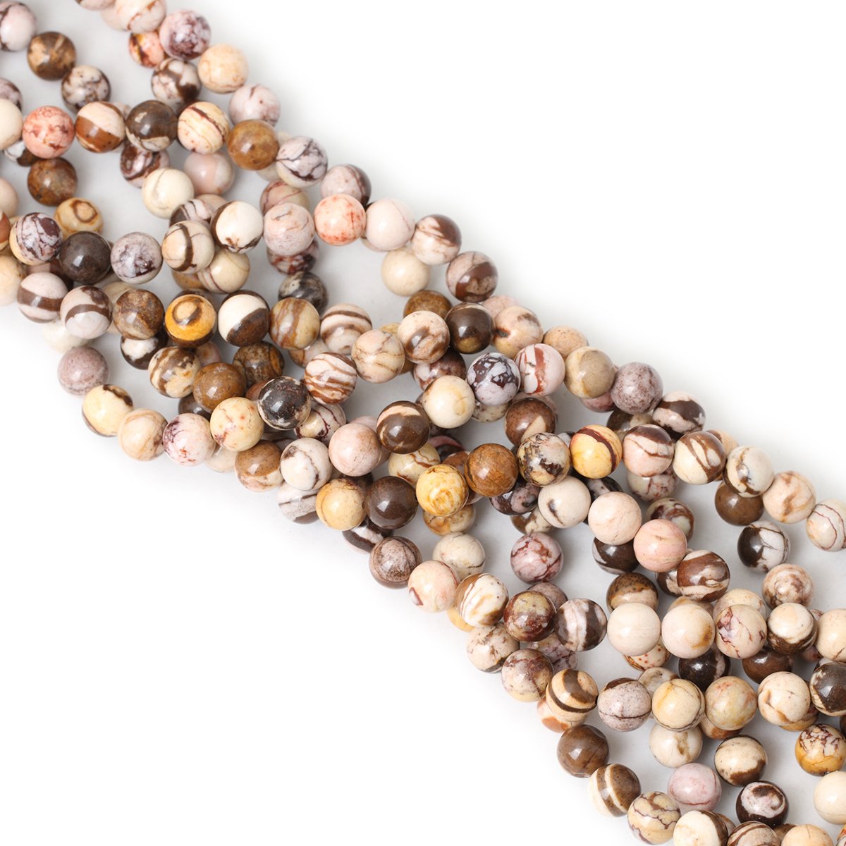 CHEAVIAN 45PCS 8mm Natural Australian Zebra Gemstone Round Loose Beads Crystal Energy Stone for DIY Jewelry Making 1 Strand 15"