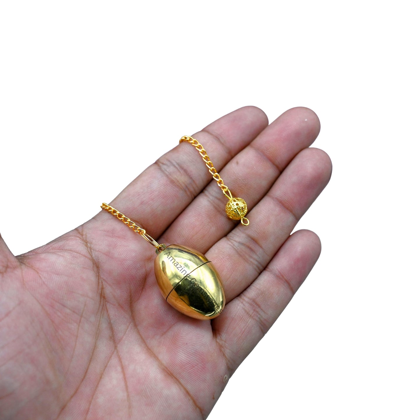 Amazing Gemstone Healing Metal Pendulums for Divination, Gold Openable 2 Piece Oval Steel Copper Pendulum High Energy Pendulo de Bronce Pendulos de Mesa MP94