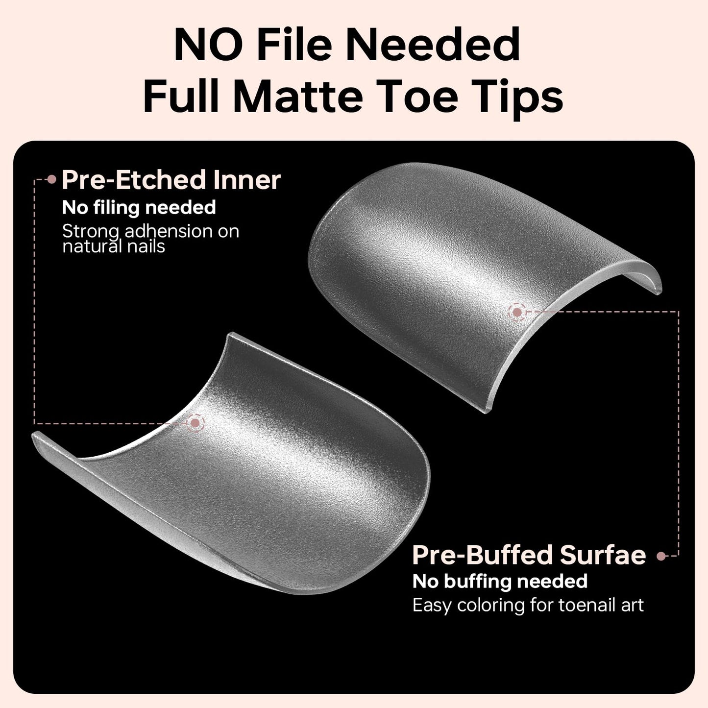 ASONRL 300 Pcs Gel X Toe Nail Tips, 15 Sizes Extra Wide Large Toenail Tips Full Cover, Matte Clear No-file Needed, DIY Artificial Nails for Toes, Square Shape False Toenails Tips