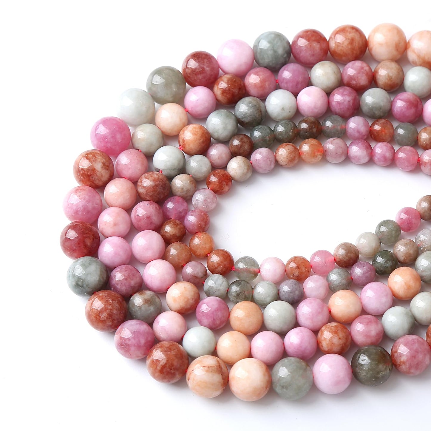36pcs 10mm Natural Alashan Rainbow Agate Stone Beads for Jewelry Making DIY Bracelet Necklace Accessories 15" Energy Healing Power Stone Beads (10mm, Alashan Rainbow Agate)