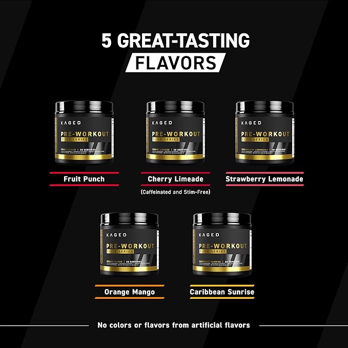 Kaged Pre Workout Powder Pre-Workout Elite for Men & Women, High Stimulant for Energy, Focus, Pumps, L-Citrulline, Beta Alanine, Creatine & 388mg of Organic Caffeine, Strawberry Lemonade