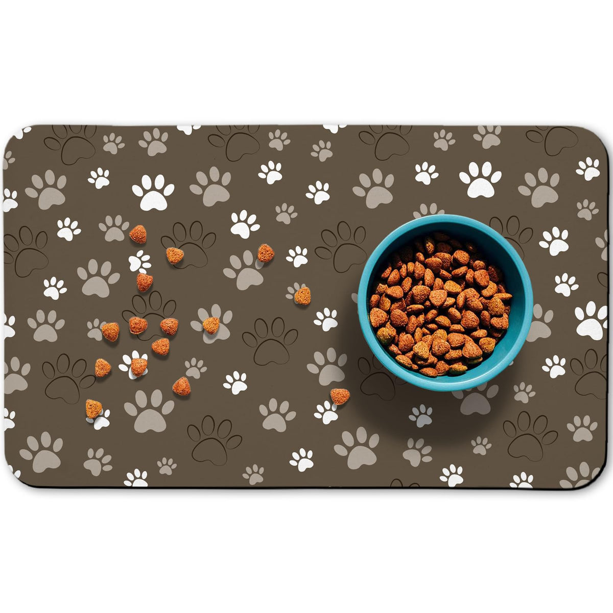 Dog Food Mat, Absorbent Water Bowl Mats Cat Pet Feeding Placemats Green 32 * 24 inch