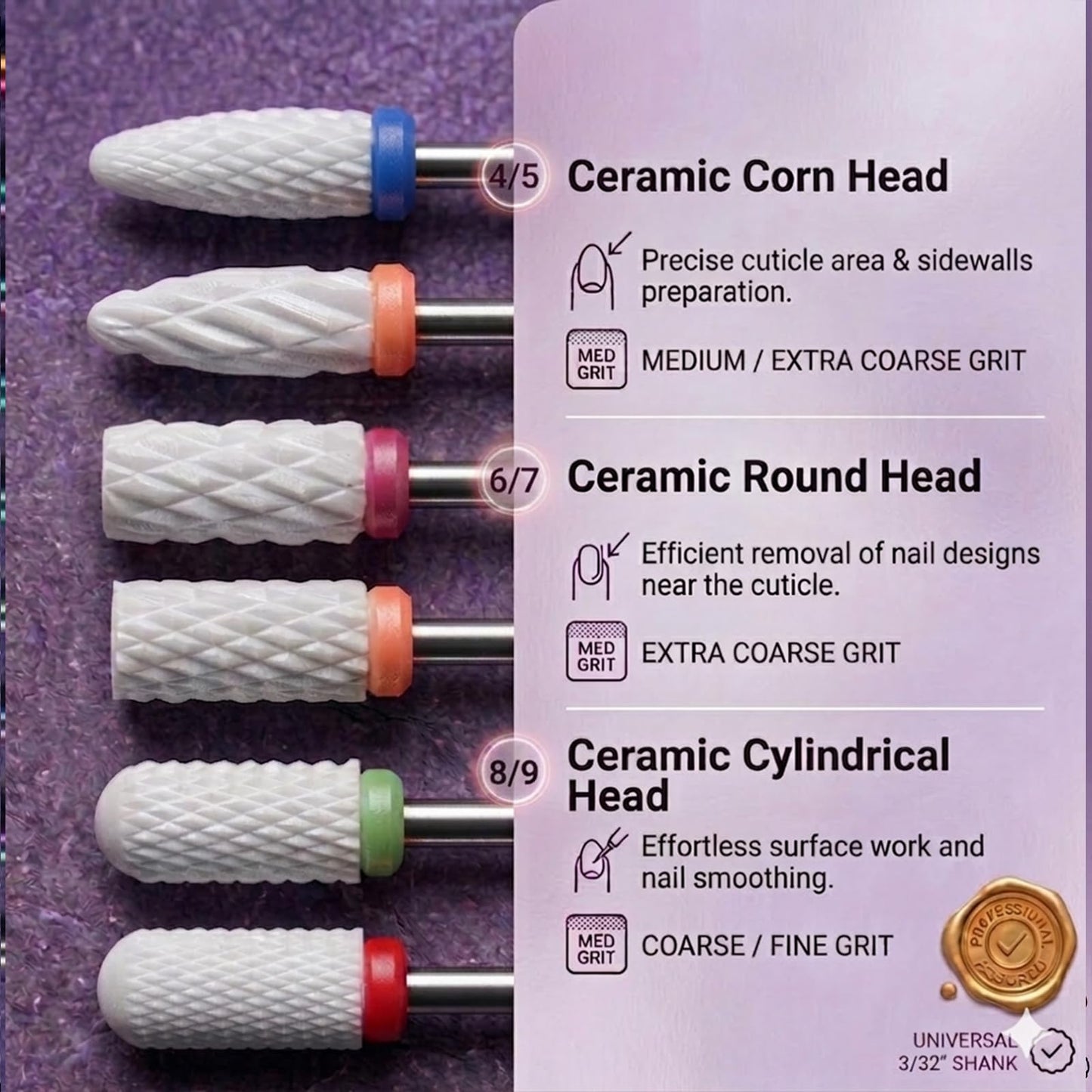 30Pcs Nail Drill Bits Set: 3/32 Inch Carbide Cuticle Ceramic Nail Bits for Nail Drill for Acrylic Gel Nail Manicure Pedicure Remover Tools for Home Salon