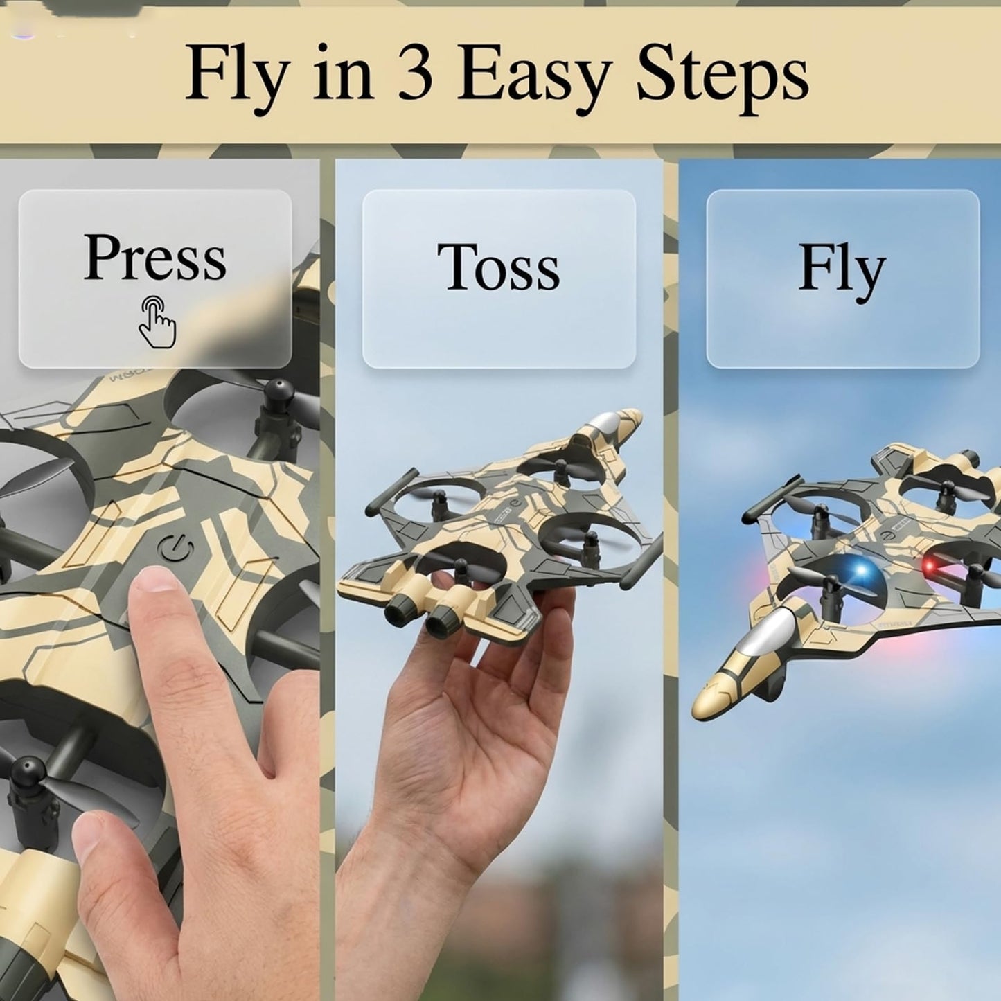 RC Planes For Kids Adults,Remote Control Airplane with LED Lights,360° Flip and Headless Mode,Orbit Flight,One-Key Takeoff/Landing,2 Rechargeable Batteries,Remote Control Plane Best Gift for Kids