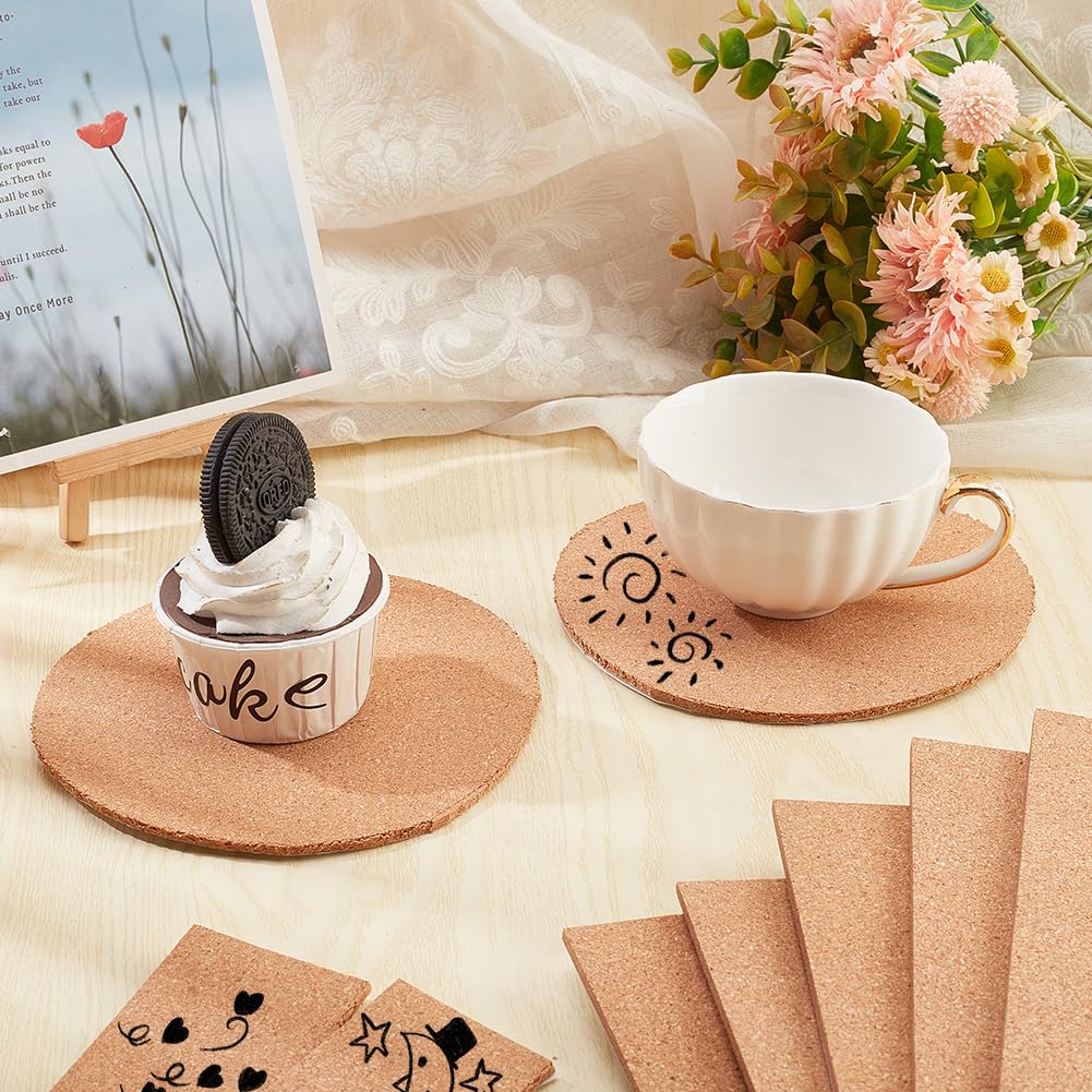 BENECREAT 6 Pack 12x12 Back-Adhesive Cork Sheets 3mm Thick Rectangle Insulation Cork Backing Sheets for Coaster, Wall Decoration, Wedding Party, Festival DIY Crafts Supplies