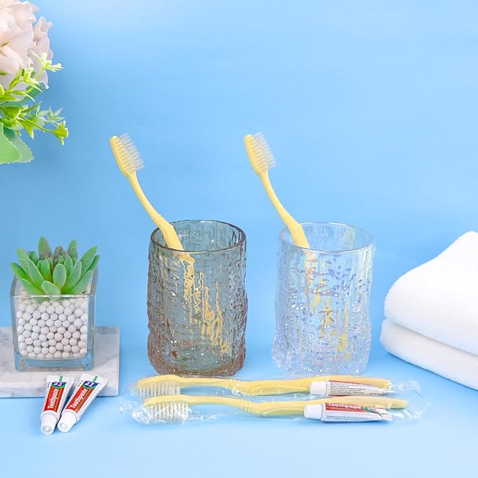 Disposable Toothbrush with Toothpaste Set, Individually Wrapped Soft Bristles Travel Size Manual Toothbrushes Kit in Bulk for Hotel/Travel/ Business/Donation/Homeless/Charity/Camping (100 Pack)