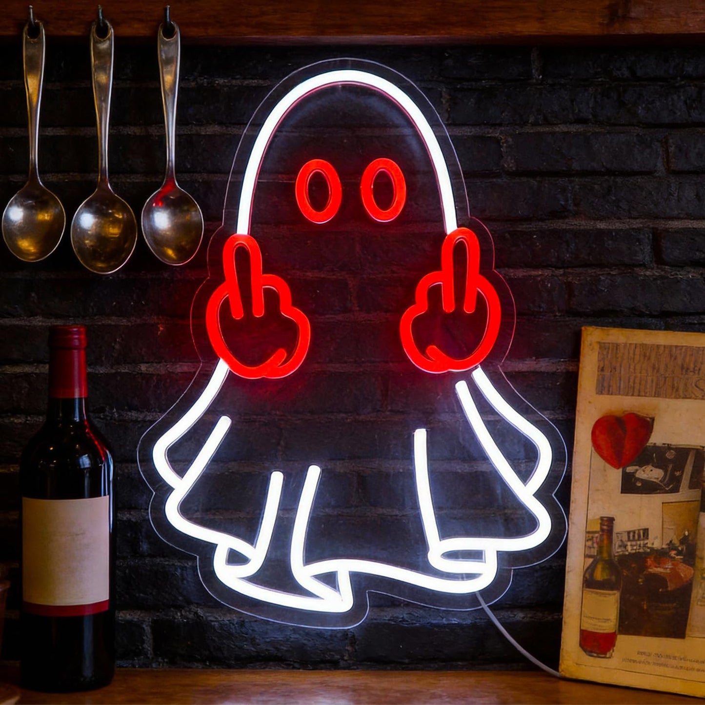 Ghost Neon Sign Led Neon Lights Signs for Wall Decor USB Powered Led for Room Decoration Home Bar Game Room Party Decor