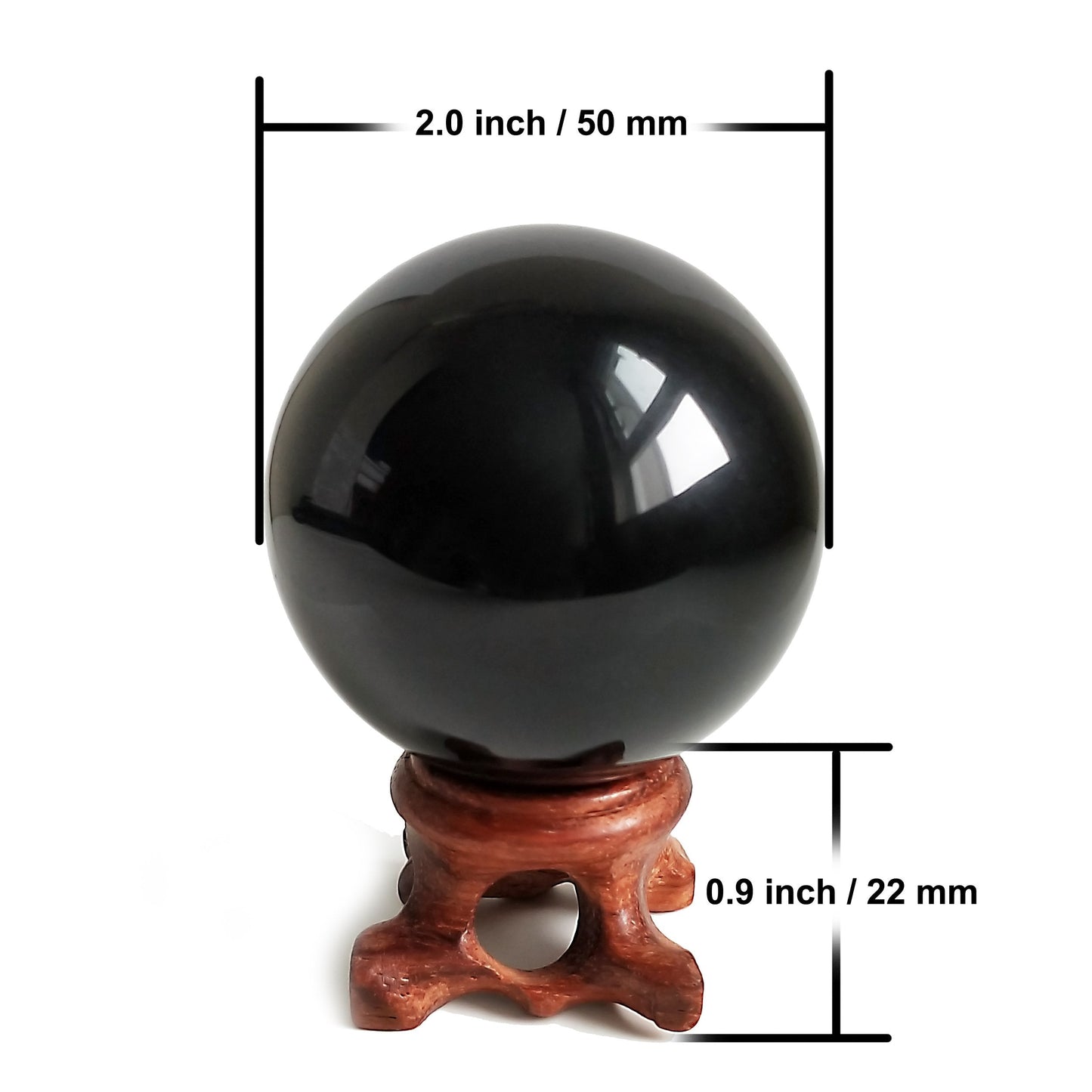 Mina Heal Black Obsidian Sphere for Meditation, Feng Shui, and Divination – Authentic Obsidian Crystal Ball for Protection and Energy Cleansing