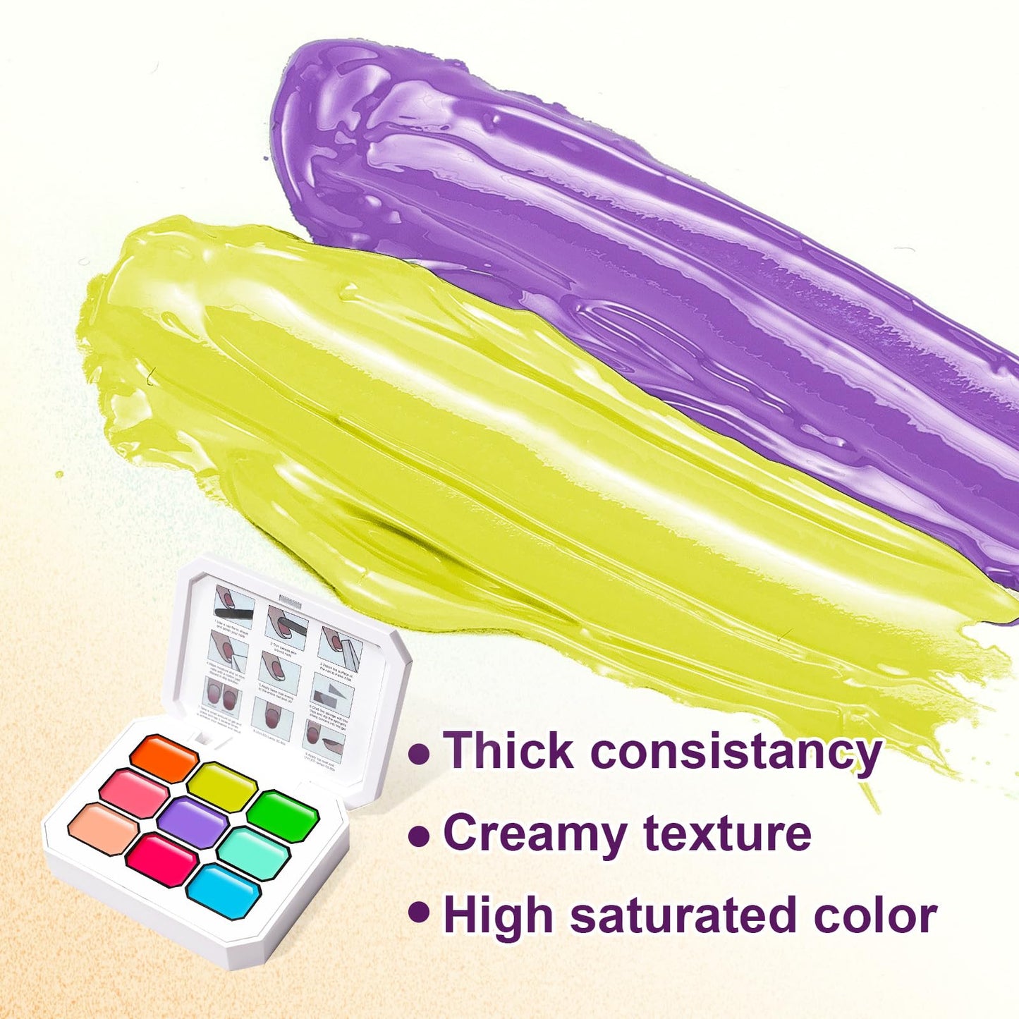 U-Shinein Gradient Painting Gel, 9 Neon Colors Ombre Gel Nail Polish Light Rainbow Hot Pink Blue Green for Pigment Pat Nails Aura Nails, French Manicure DIY Nail Art Rainbow Candy Set