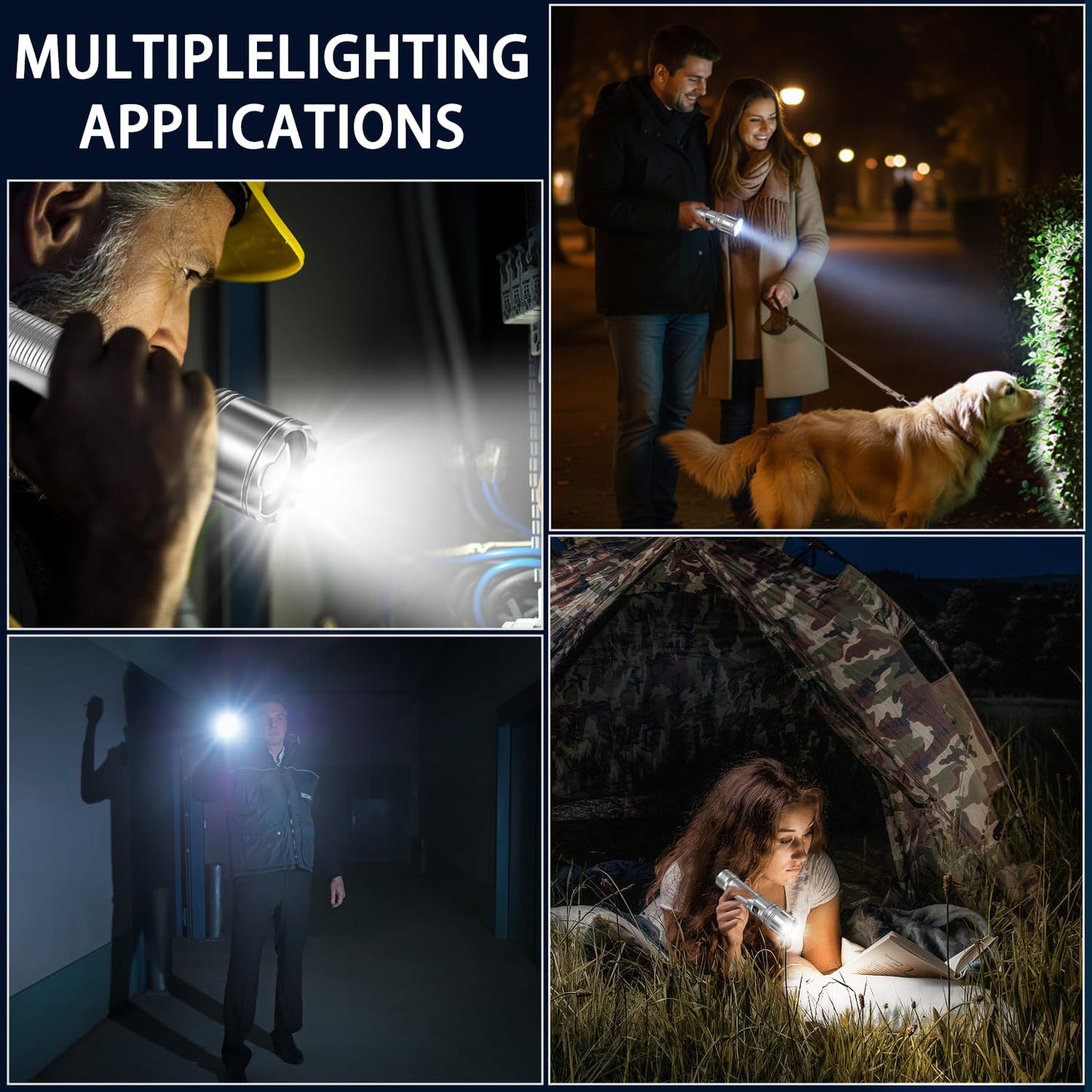 StarLume LED Rechargeable Flashlights High Lumen, 90000lm Super Bright EDC Flashlight, Zoomable, 5 Modes, Waterproof, Handheld Powerful Tactical Flash Light for Outdoors Emergency Working & Gifts