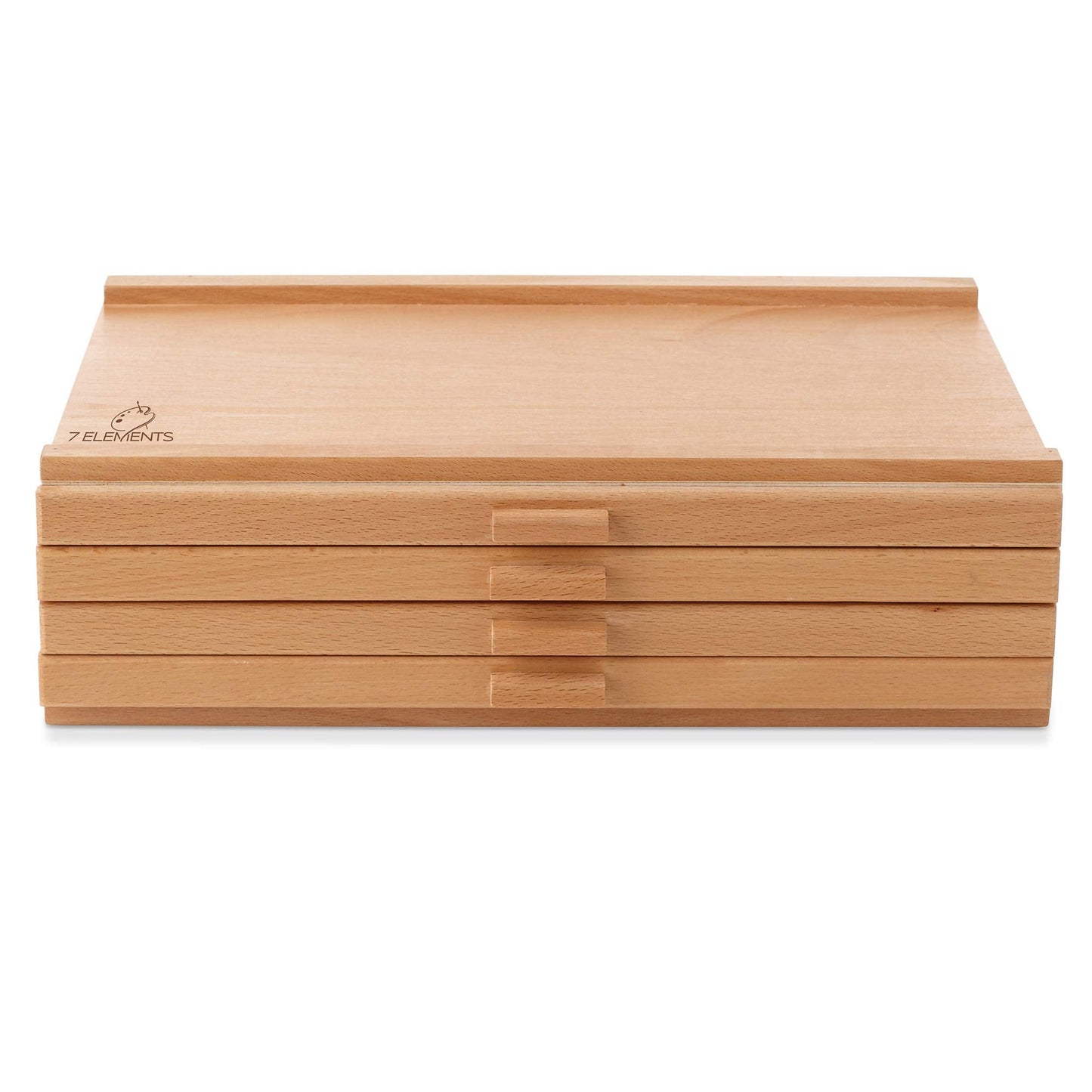 7 Elements 4 Drawer Wooden Artist Storage Supply Box for Pastels, Pencils, Pens, Markers, Brushes and Tools