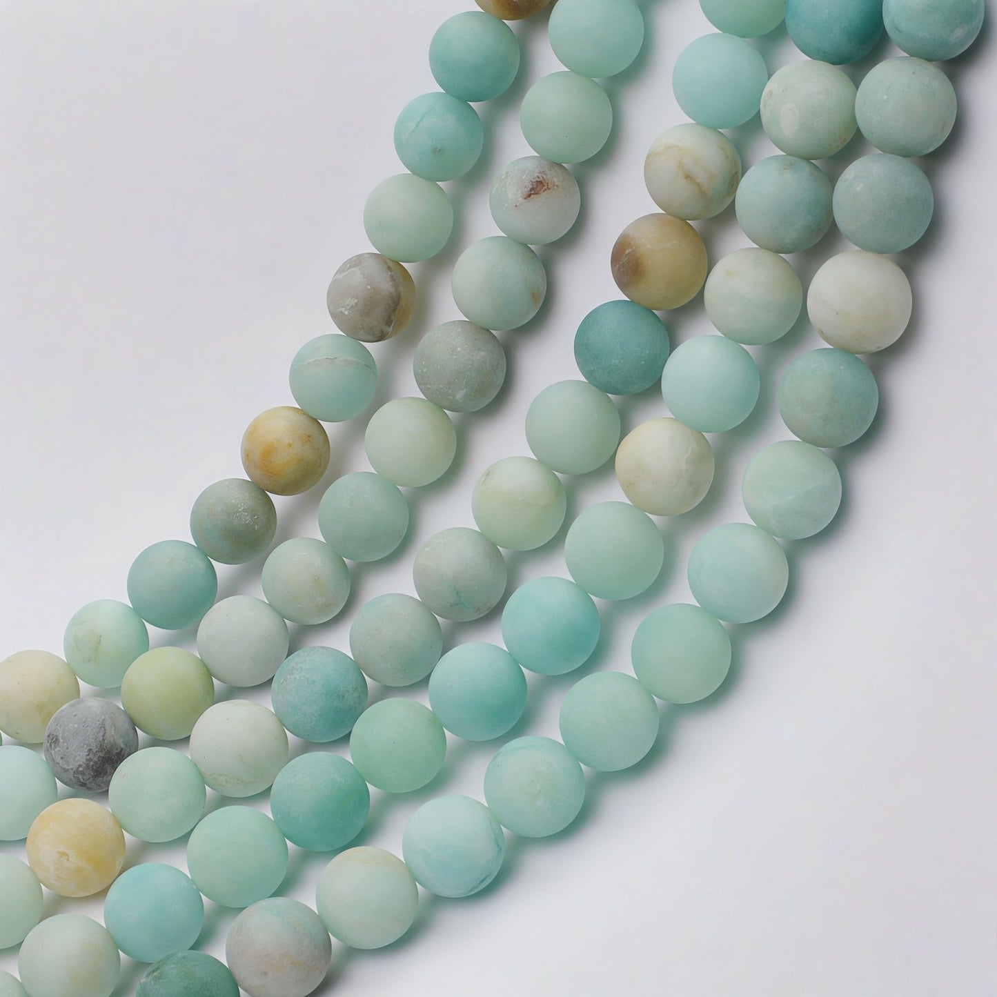 MJDCB Natural Matte Amazonite Round Loose Beads for Jewelry Making DIY Bracelet Necklace (8mm)