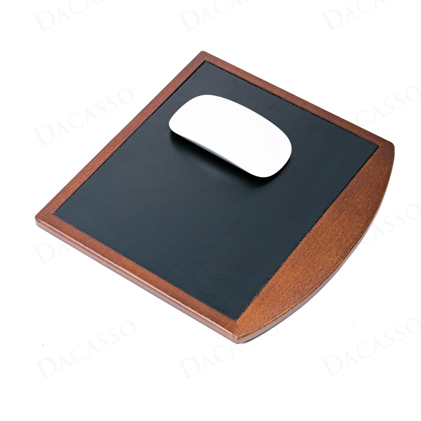 Dacasso Luxury Walnut & Black Leather Mouse Pad - Wood & Leather for Optical/Analog Mouse - Executive Desk Decor & Essential Office Accessories