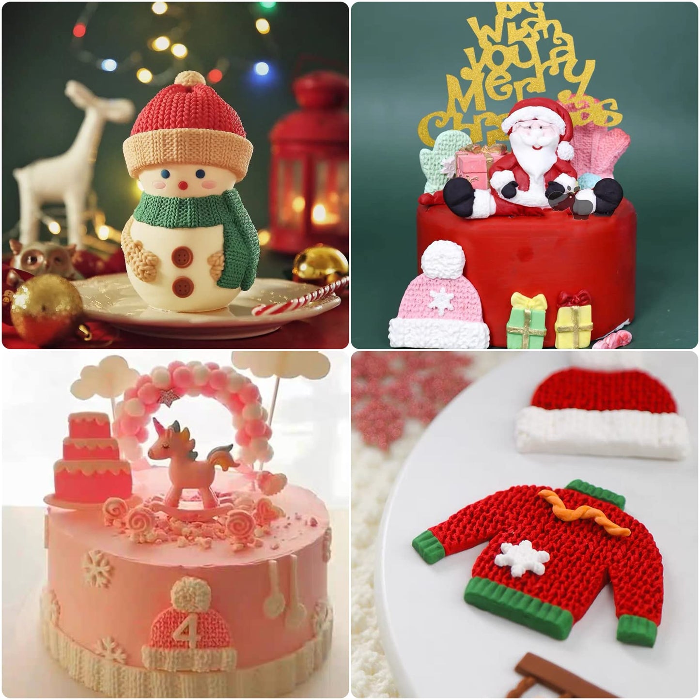 Christmas Knitted Sweater Fondant Mold, Glove Hat Cake Decorating Silicone Mold, Candy Craft Chocolate Candy Mold, Cookies, Bread, Mousse, Butter Baking Tools, Polymer Clay, Epoxy Resin, Color Random