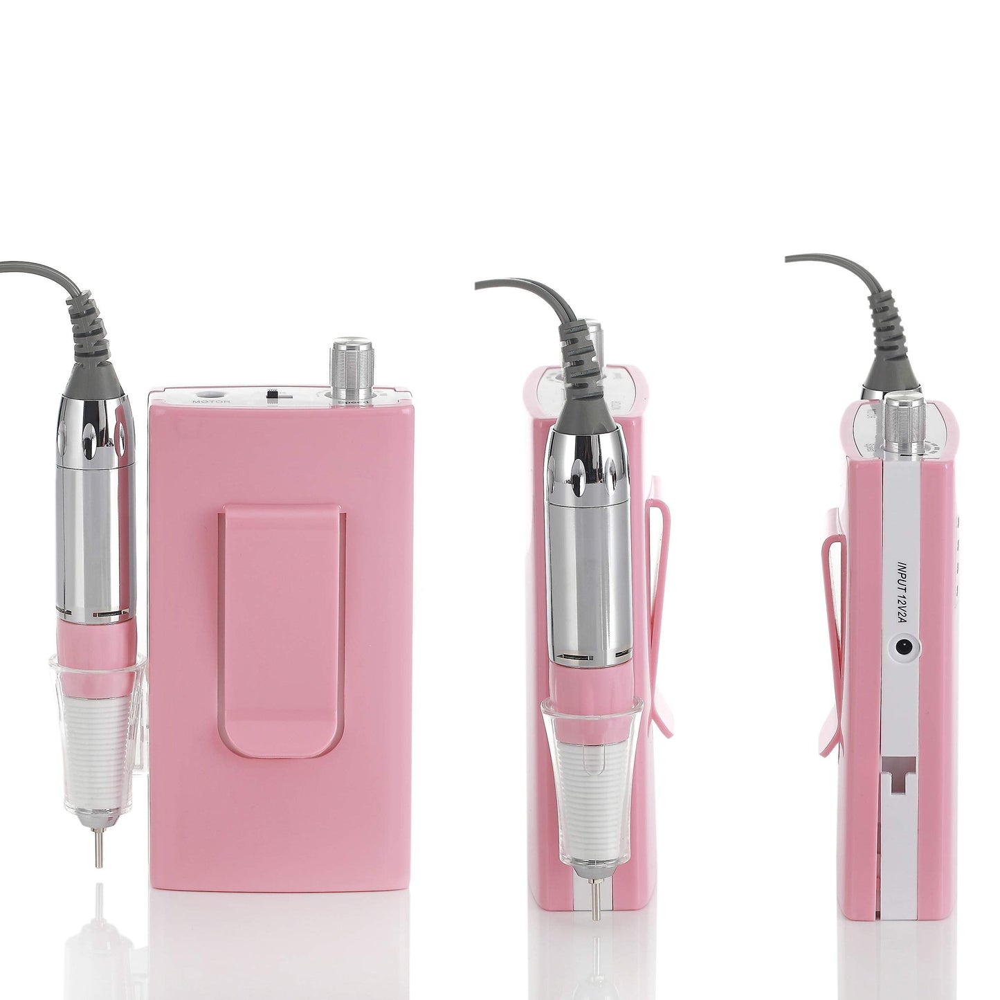 Miss Sweet Portable Nail Drill Machine Rechargeable Electric Nail File for Acrylic (Sweet Pink)