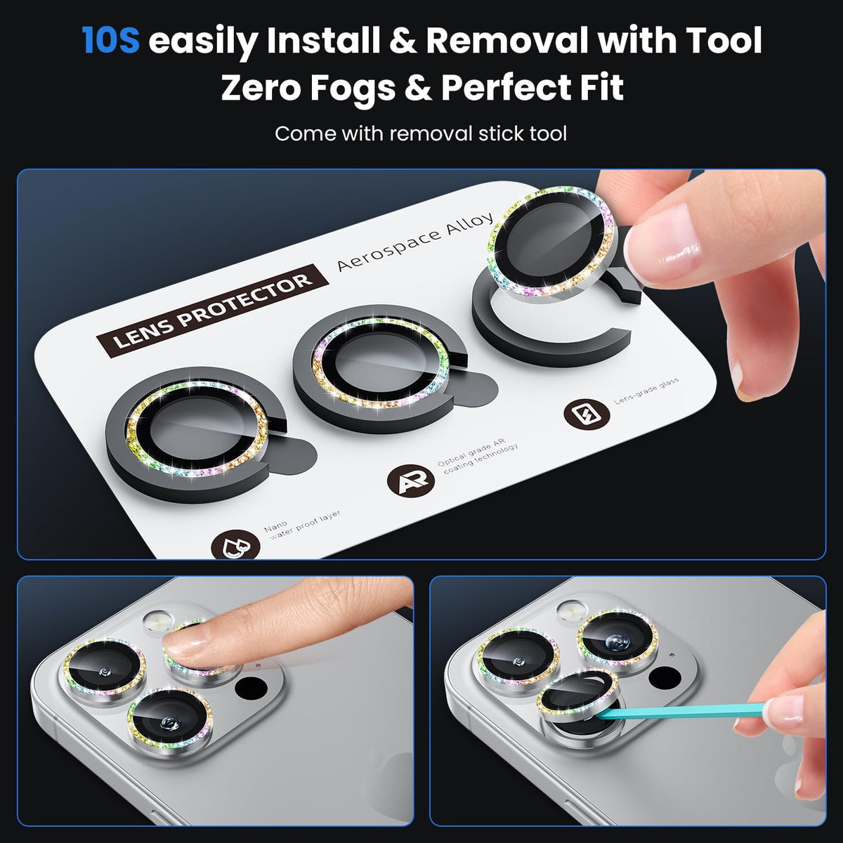 WSKEN for iPhone 16 Pro/iPhone 16 Pro Max Camera Lens Protector - [Original Shooting Model] Shatterproof Ultra HD Tempered Metal Glass Camera Screen Protector Cover Film Accessories