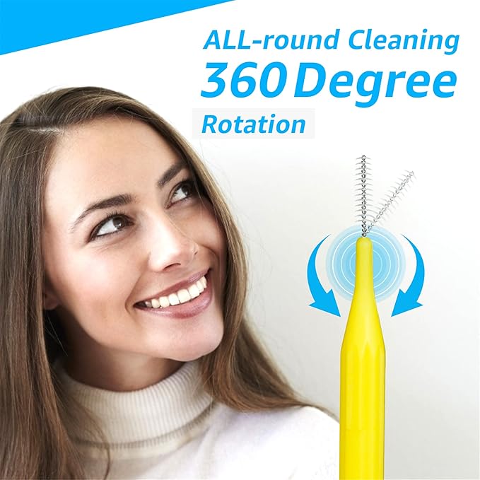 RAZOKO Interdental Brush, Flossing Head,Easy Use Tooth Cleaning Tool (1Pack(2mm/2.3mm/2.5mm/3mm)-88pcs)