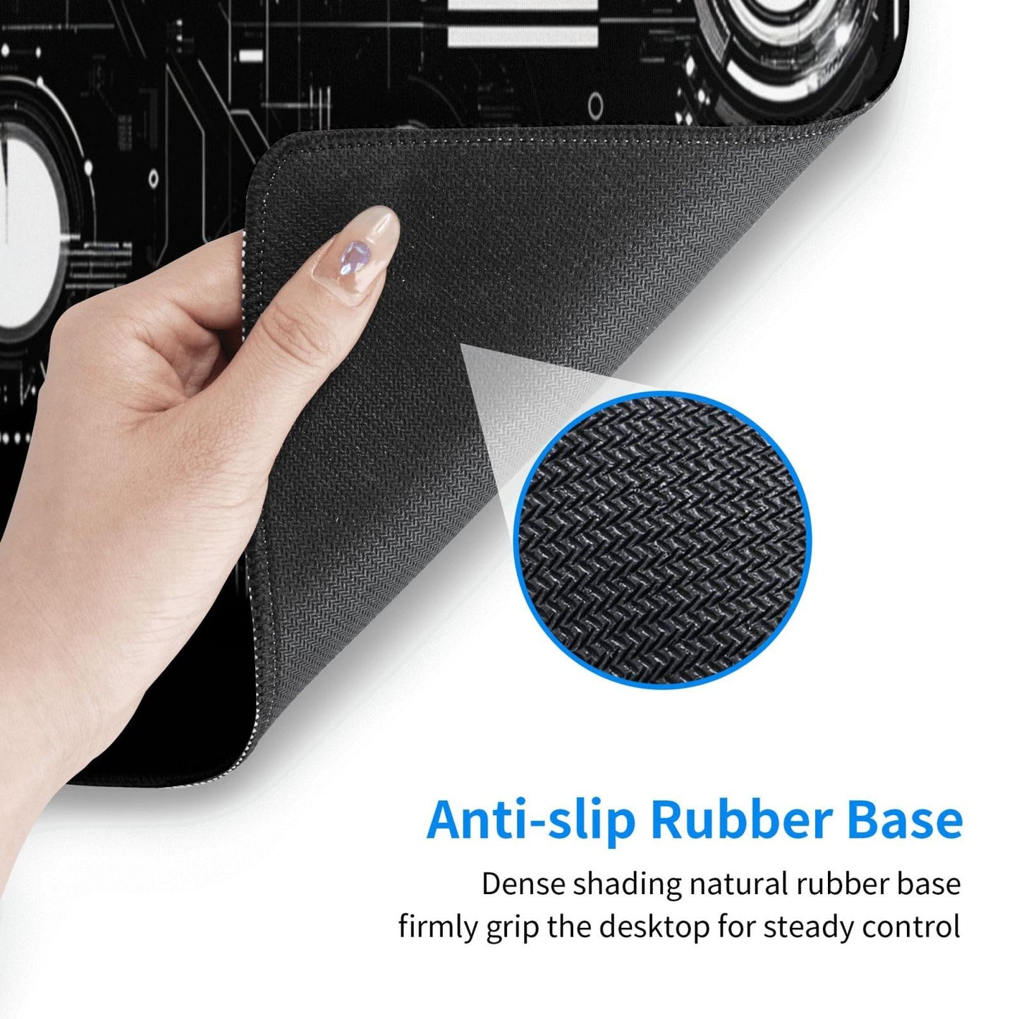 Mechanical Mouse Pad 31.5 X 11.8 Inch Big Desk Rubber Base Stitched Edges Keyboard Pad Spaceship XXL Mouse Mat for Home Game and Office