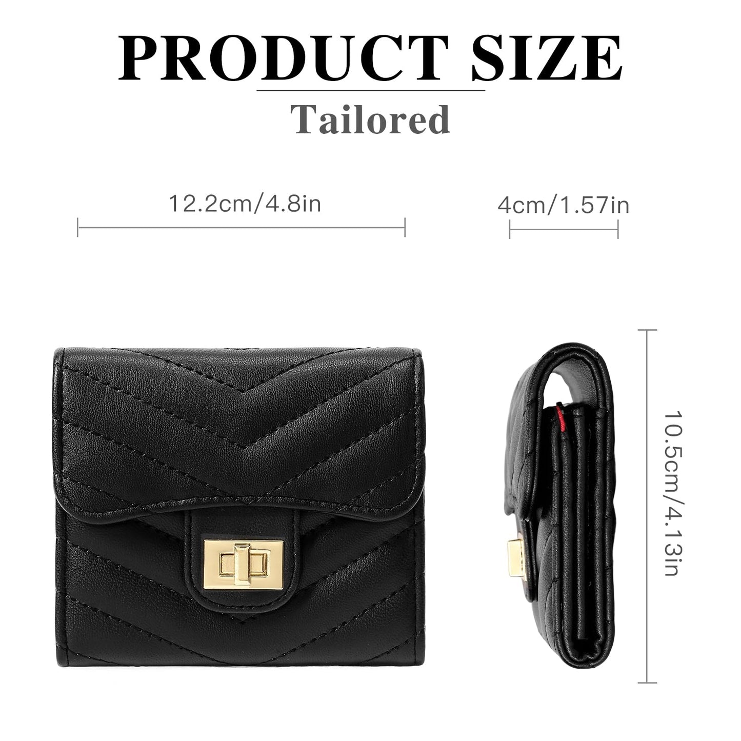BVEOGMRO Small Wallet Women Vegan Leather Card Holder Ladies Wallets Purse with 6 Card Slots Zipper Pocket