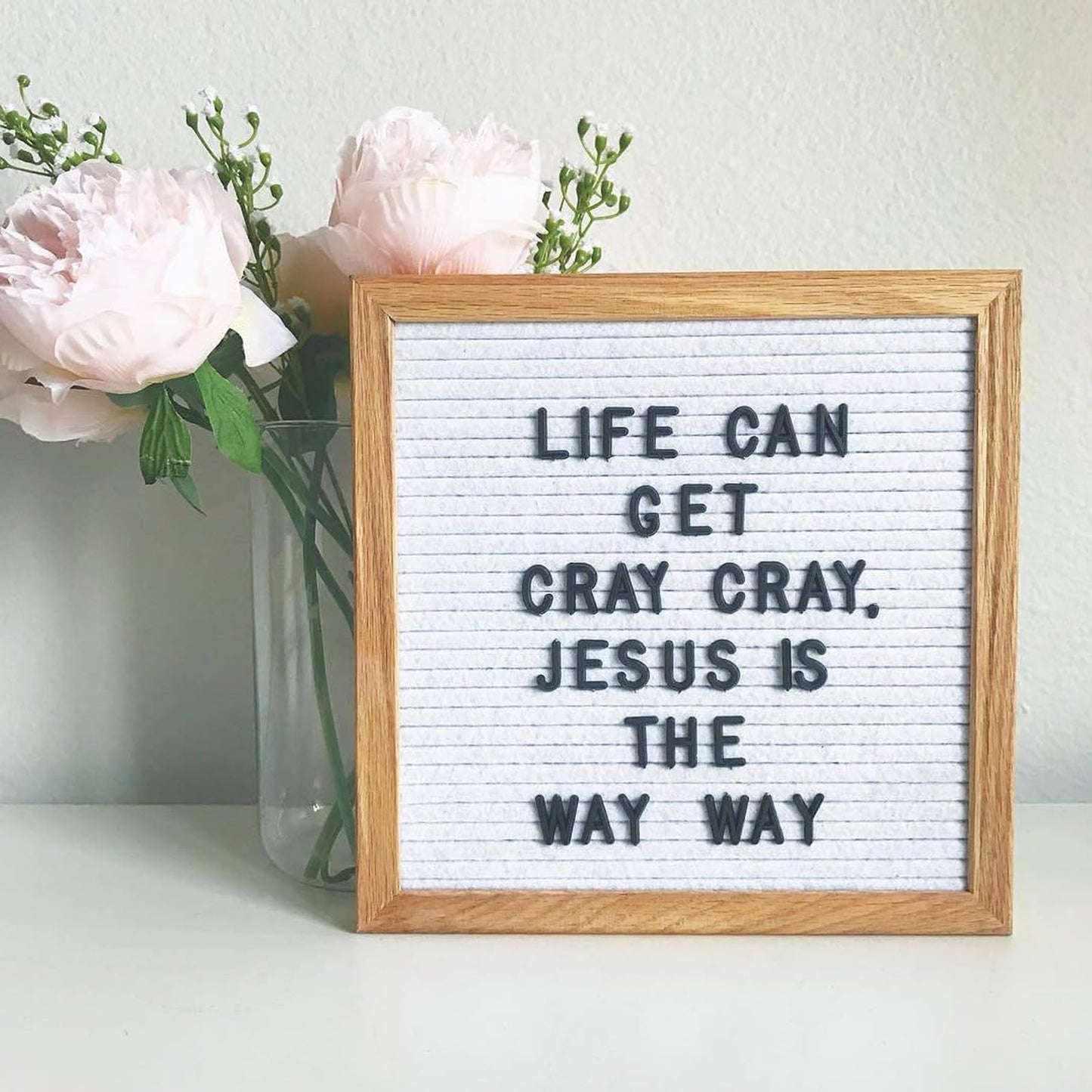 Felt Letter Board with Letters Changeable, Frame Wooden Message Board, Numbers, Symbols & Letters 340 Piece, Tripod Stand, for Baby Announcements, Milestones, Tabletop Decor, Wedding Party Decor