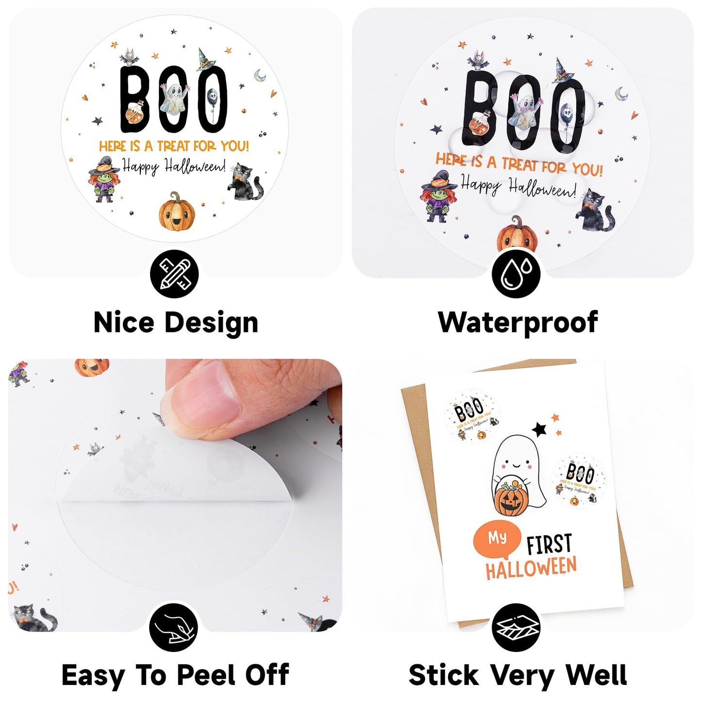 Anwyll 1000Pcs Halloween Stickers + 60Pcs Halloween Labels Gift Stickers