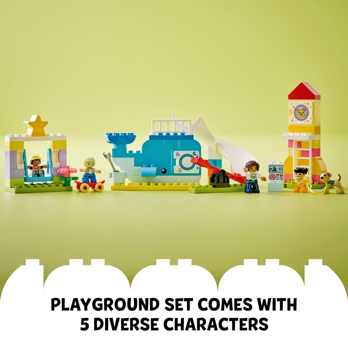 LEGO DUPLO Town Dream Playground 10991 Building Toy Set for Toddlers, Boys and Girls, Hands-on STEM Learning About Letters and Numbers Through Imaginative Play