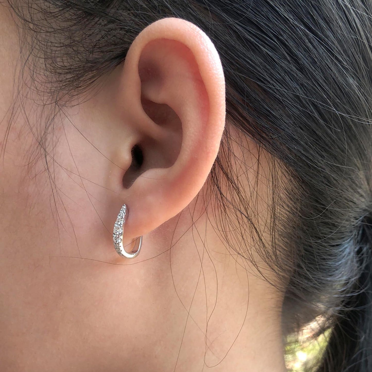 Huggie Hoop Earrings for Women Round Lab Created Moissanite Earrings for Her in 14K Rose Gold Over Sterling Silver Jewelry