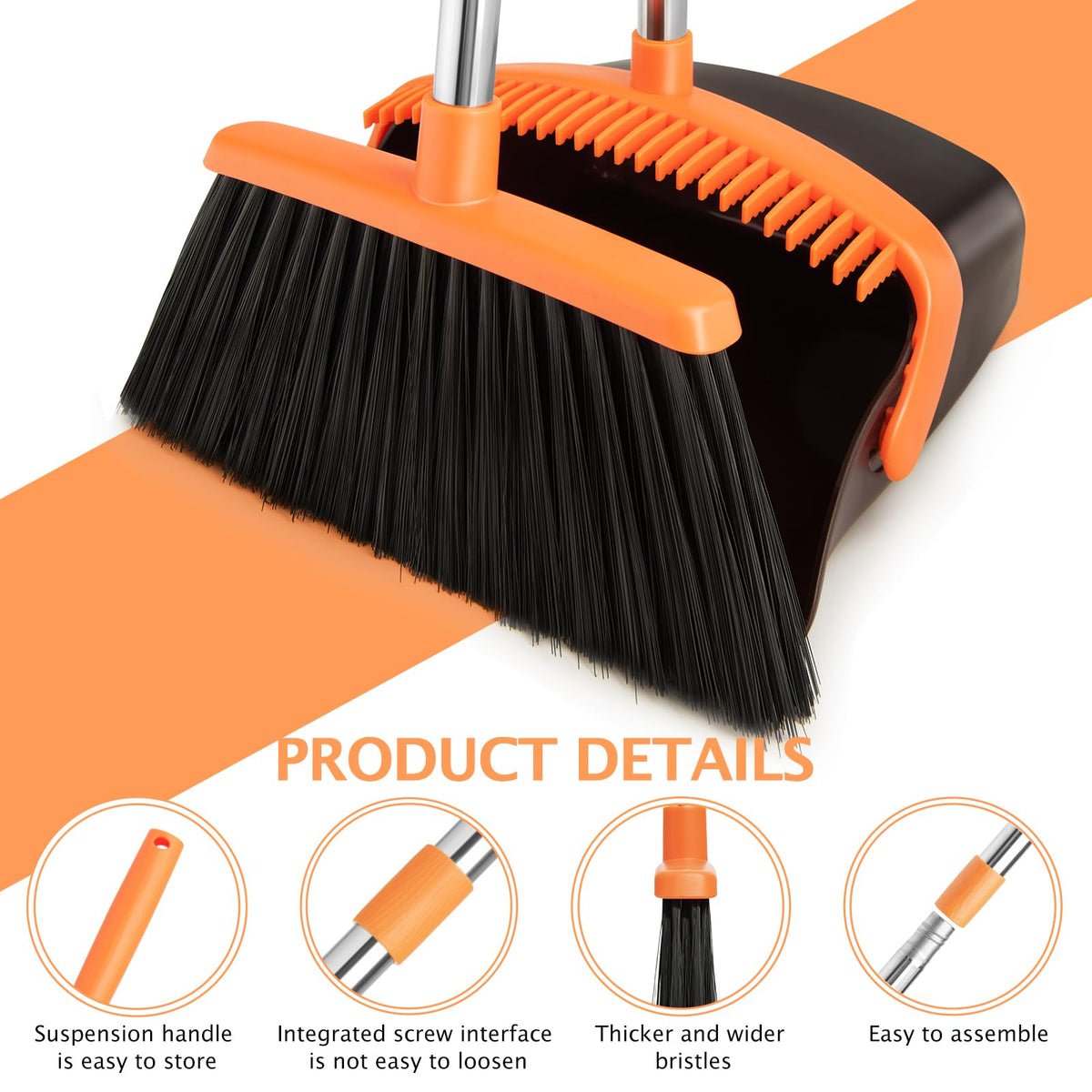 Broom and Dustpan Combo Set