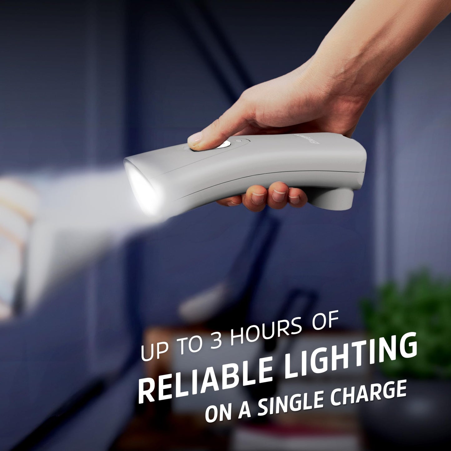 Energizer Auto-On LED Flashlights Rechargeable (3-Pack) for Home Power Failure, Plug in LED Flashlight for Power Outage, Night Light, Hurricane Preparedness