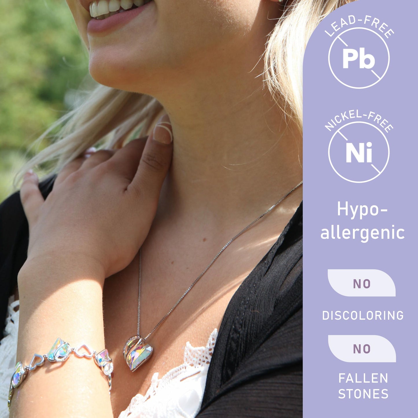 Leafael Gift Necklaces for Women, Infinity Love Bithstone Heart Pendant with Opal White Crystal for April, Birthday Jewelry for Her, Mom, and Wife, Silver Plated, 18" + 2" Chain