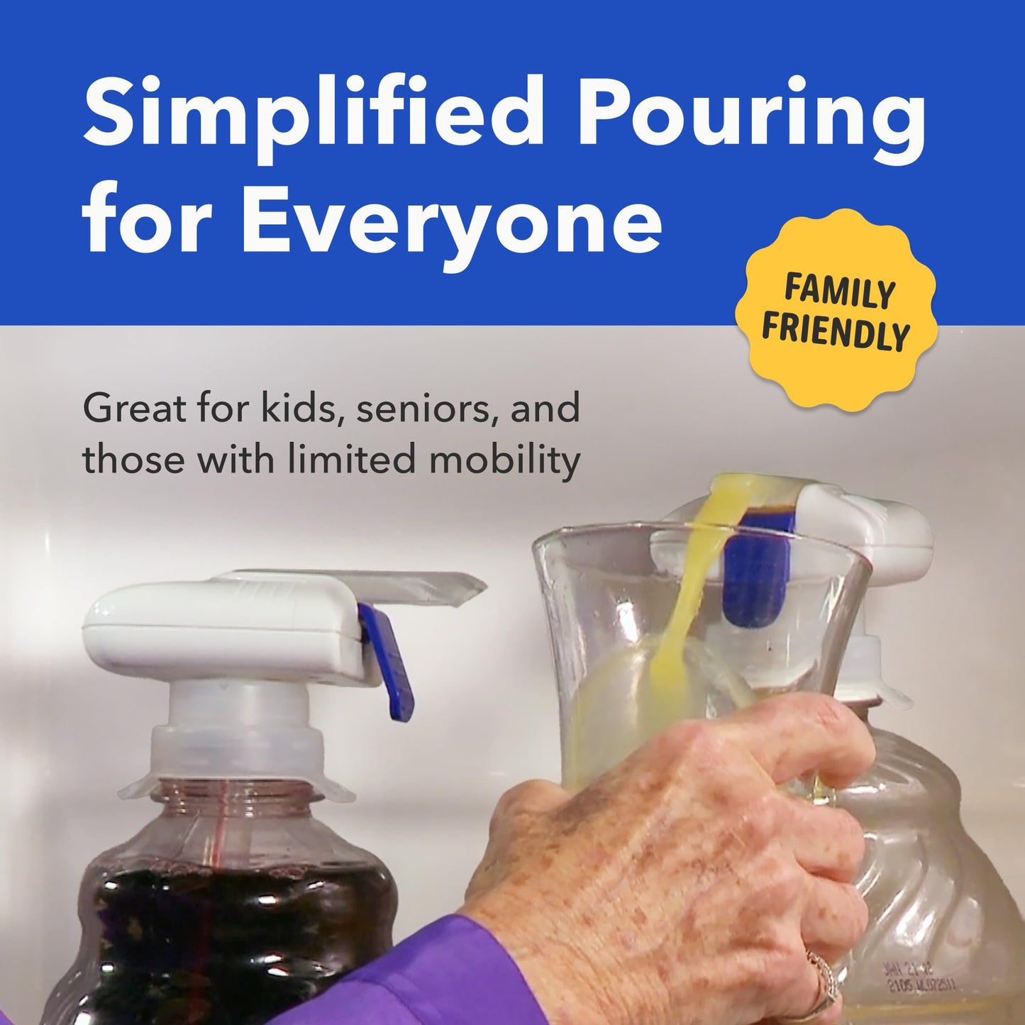 Magic Tap Automatic Drink Dispenser for Fridge, Teal (3 Pack), No Spill Milk Dispenser for Fridge, Automatic Milk Dispenser Pump for Gallon Jugs, Water & Juice, Fits Most Bottles, Batteries Required