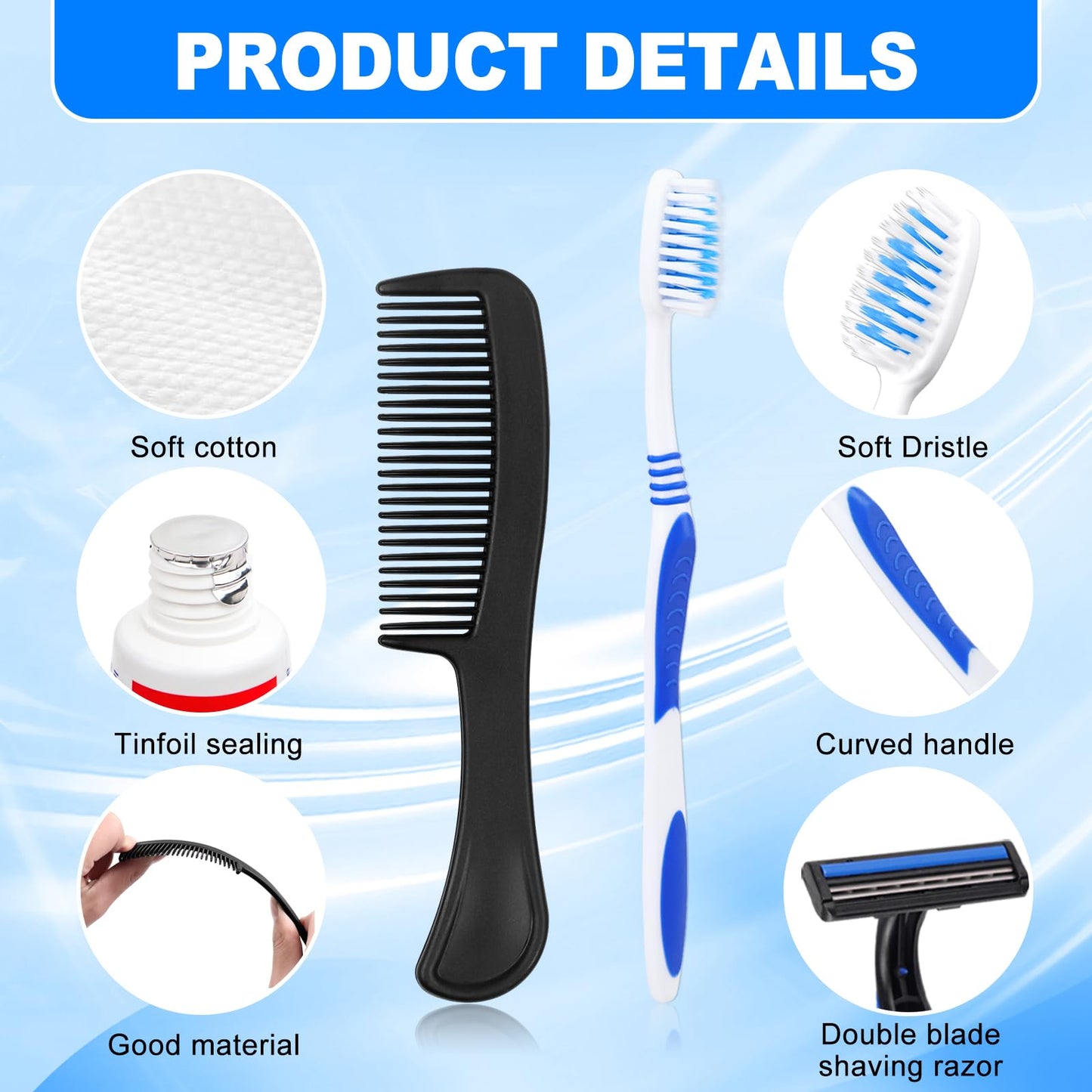 SLequipo Basic Toiletry Kits, Individually Packed, Personal Hygiene Bulk Homeless Care Package Supplies, Travel Size for Men Women Charity, Disposable Toothbrushes With Toothpaste Set