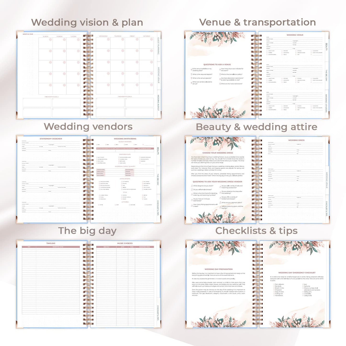 Clever Fox Wedding Planner – Notebook Organizer for Bride – Wedding Planning Binder Book with Pockets – Engagements Gift, 10x11″ (Light Blue)
