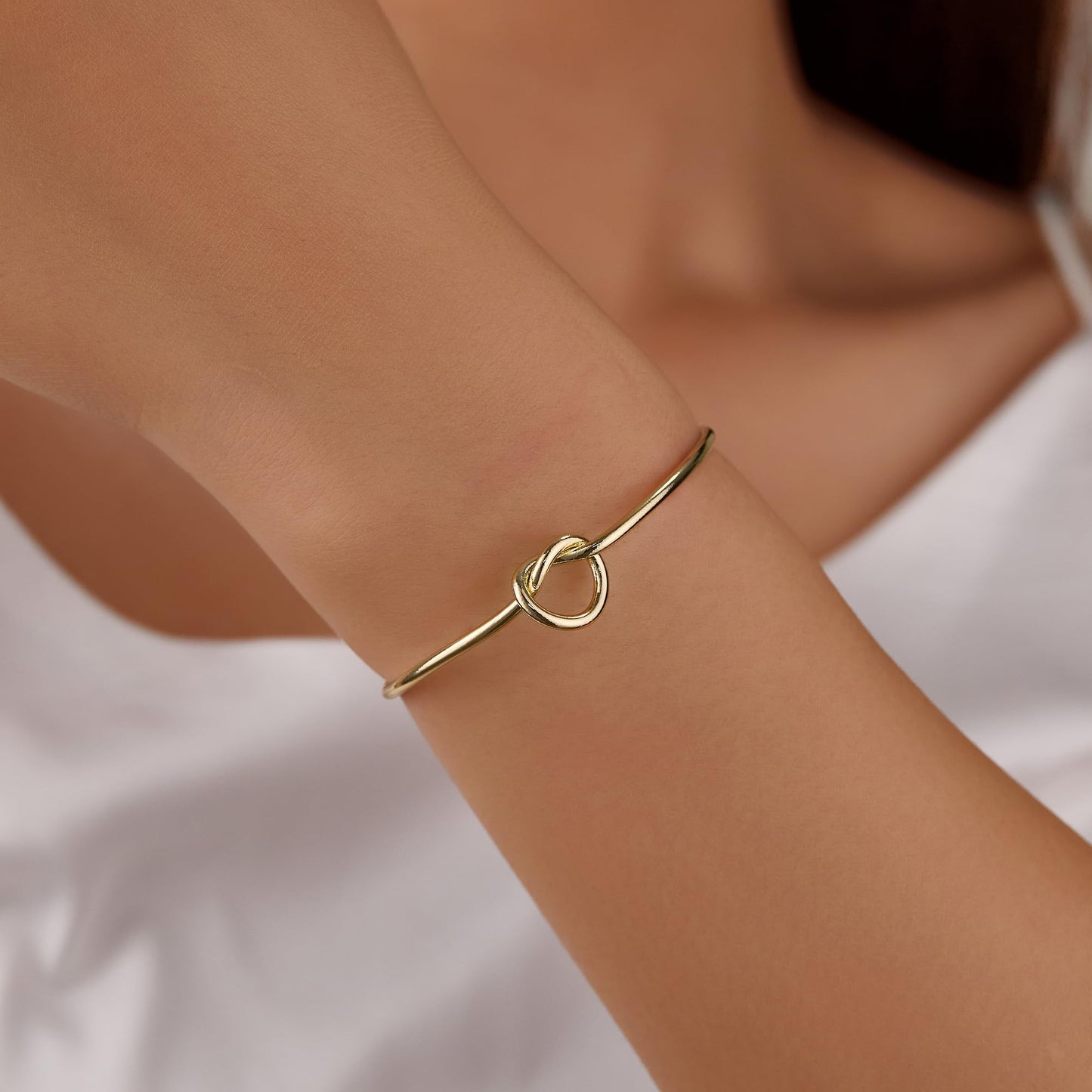SHINYTE CATALINE 14K Plated Gold Adjustable Cuff Bracelet for Women,Dainty Stackable Gold Bangle Mothers Day Gift for Girlfriend,Wife,Lover,Mom