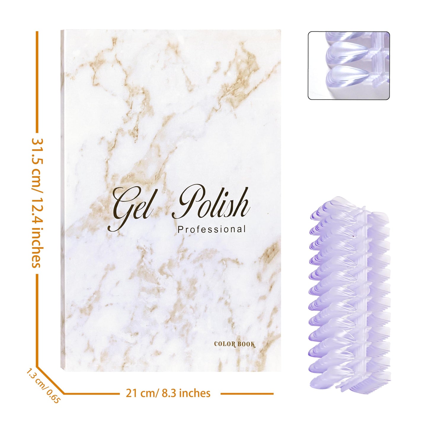 Acycoin2A 160 Nail Color Display Book Chart with 240 Nail Tips UV Gel Polish Color Card Board (A)