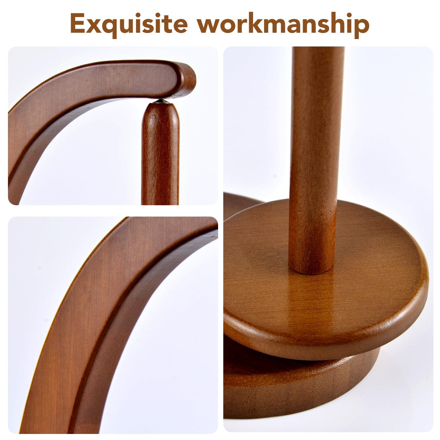ULOI Crochet Yarn Holder - Upgrade with Crochet Accessories Storage Attachment, Magnetic Wooden Yarn Storage for Knitting Accessories, Perfect for Crocheting and Knitting Projects, Walnut Finish