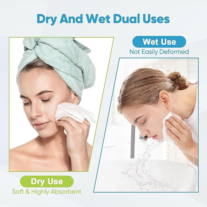 AIDEA XL Face Towels Disposable 50Ct, Clean Facial Cloths, Facial Cleansing Wipes for Sensitive Skin, Face Towelettes for Makeup Removing, Nursing, Travel, Dry Wipes 9.84"×11.81"
