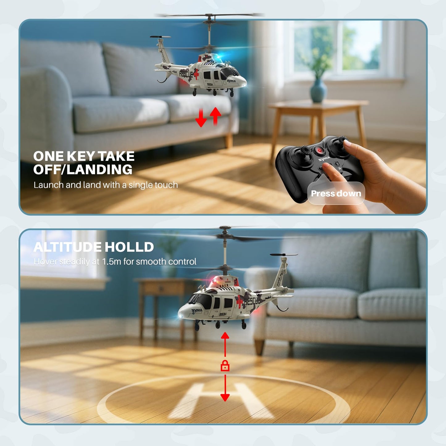 SYMA Remote Control Helicopter, S53H Rescue RC Helicopter with Upgraded Protection System, Lifelike Simulation, Easy to Fly, Educational Toy & Gift for Boys Girls Beginners
