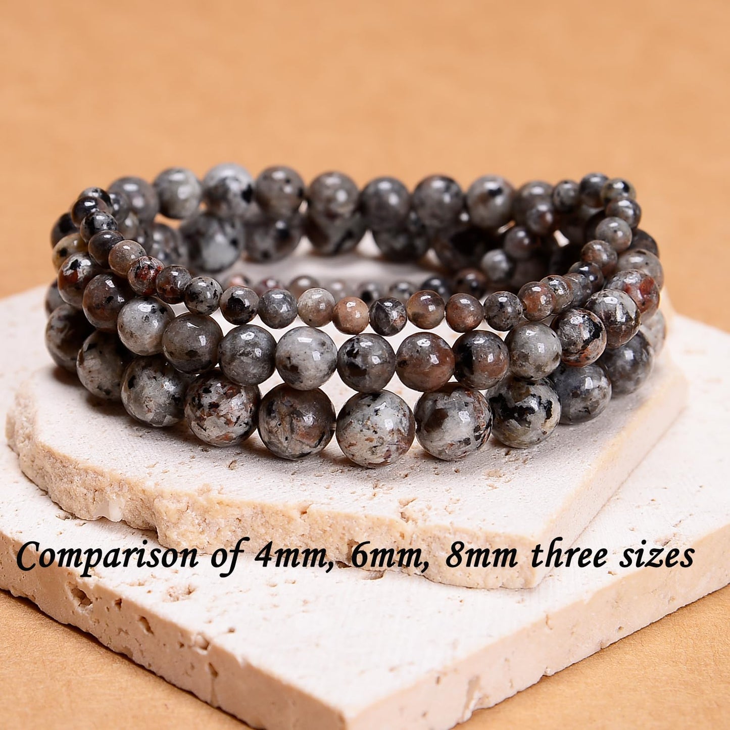CHCCOYE 4mm Natural Healing Gemstone Bracelet Handmade Yoga Stretch Elastic Bracelet Stress Relief Crystal Jewelry for Men and Women (4mm,Yooperlite Stone)